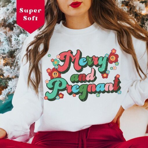 Merry and Pregnant Christmas Tee Shirt