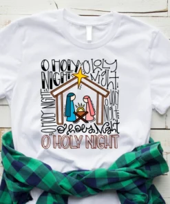 Oh Holy Night Matching Christmas Tee Shirt