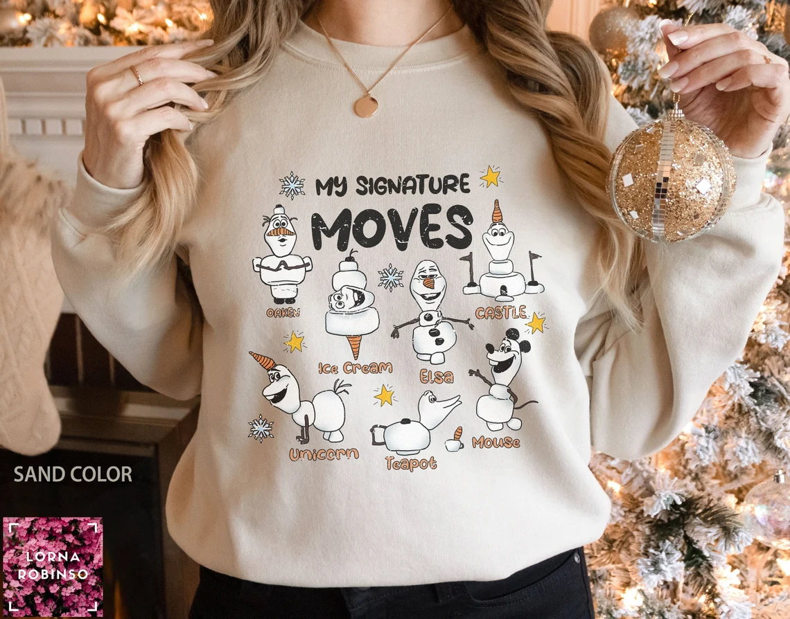 Olaf Disney My Signature Moves Christmas Tee Shirt Olaf Disney My Signature Moves Christmas Tee Shirt