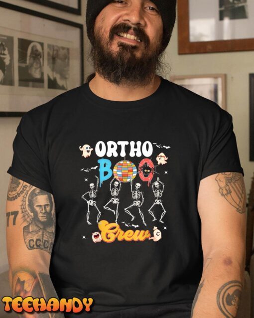 Ortho Orthopedic Halloween Boo Crew Dance Skeleton Dancing Tee Shirt