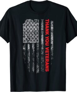 Patriotic American Flag Thank You Veterans 2022 Shirt