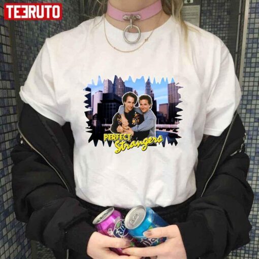 Perfect Strangers Larry Balki Retro Throwback Chicago Skyline Tribute Tee Shirt