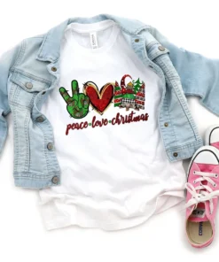 Piece Love Christmas Tee Shirt