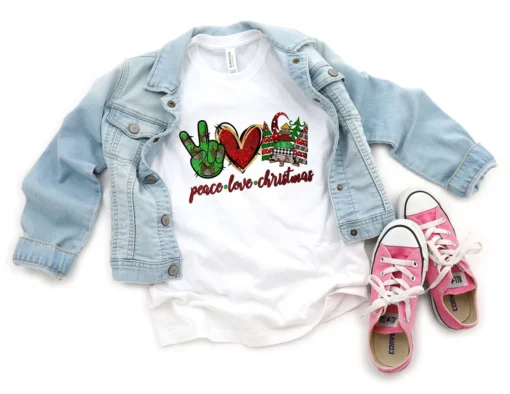 Piece Love Christmas Tee Shirt