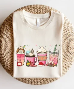 Pink Christmas Coffee Tee Shirt