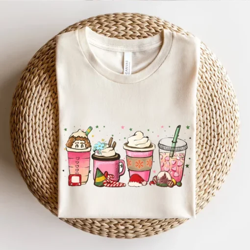 Pink Christmas Coffee Tee Shirt