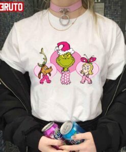 Pink Heart Trio Dr Seuss Grinch Christmas Tee Shirt