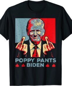 Poopy Pants Joe Biden, Anti Biden Trump And America Flag Tee Shirt