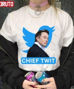 Portrait Of Elon Musk Chief Twit Twitter Logo Tee shirt