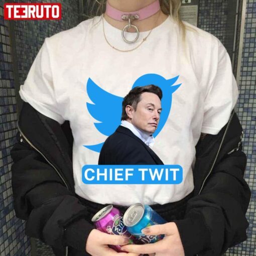 Portrait Of Elon Musk Chief Twit Twitter Logo Tee shirt