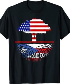 Puerto Rican Roots American Grown USA Puerto Rico Flag Tee Shirt