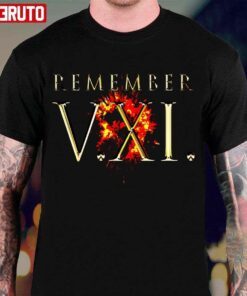 Remember The Fifth Of November Gold Lettering Tee Shirt