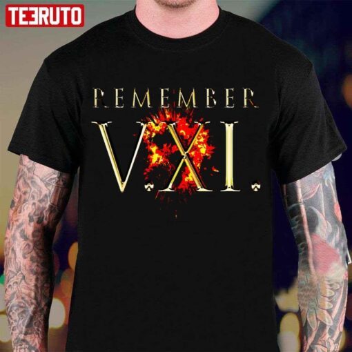 Remember The Fifth Of November Gold Lettering Tee Shirt