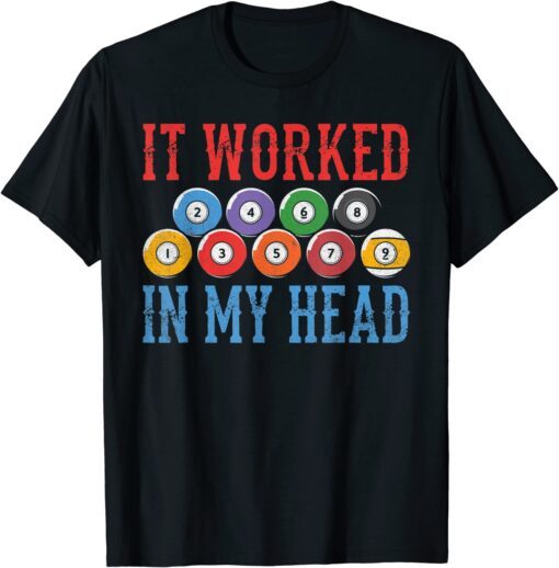 Retro Billiard Billard Player Pool Snooker Tee Shirt