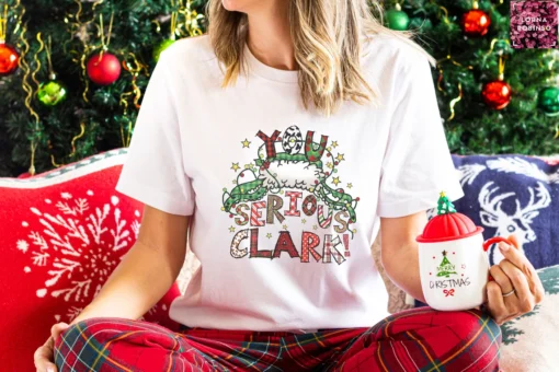 Retro You Serious Clark Christmas Tee Shirt