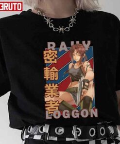 Revy Rebecca Black Lagoon Burakku Ragun Retro Blue Red Design Tee shirt