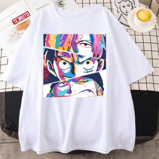 Sanji Luffy Zoro Colorful Painting One Piece Anime Tee Shirt