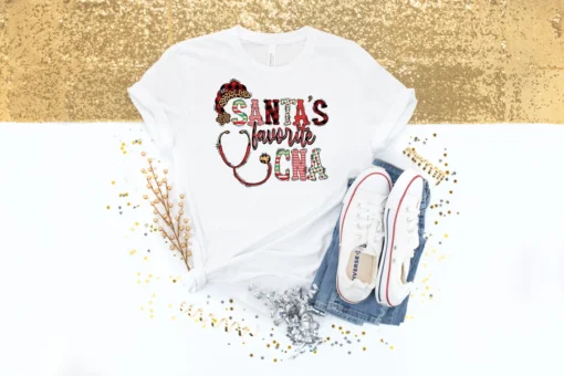 Santa's Favorite CNA Christmas Tee Shirt