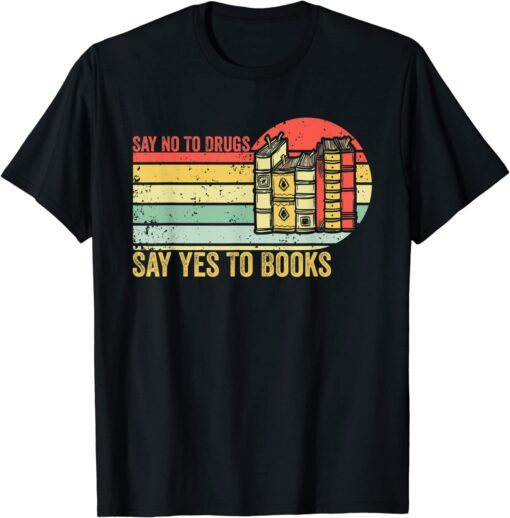 Say No To Drugs Say Yes To Books Red Ribbon Week Vintage T-Shirt