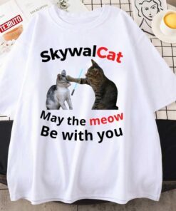 Skywalcat May The Meow Be With You Star Wars Kitten Cats Tee Shirt