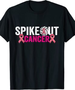 Spike Out Cancer Volleyball Breast Cancer Awareness Tee Shirt