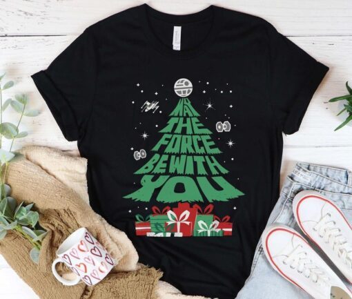 Star Wars Christmas Tree , May The Force Be With You Tee Shirt