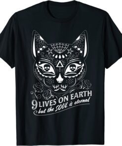 Sugar Skull Cat Halloween Day of the Dead Dia de los Muertos T-Shirt