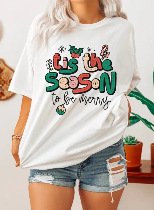 Tis the Season To Be Merry Christmas Tee Shirt