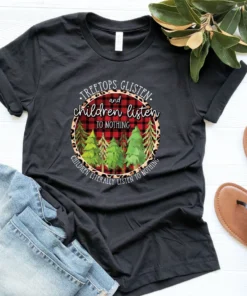 Treetops Glisten And Children Listen To Nothing Christmas Tree Tee Shirt