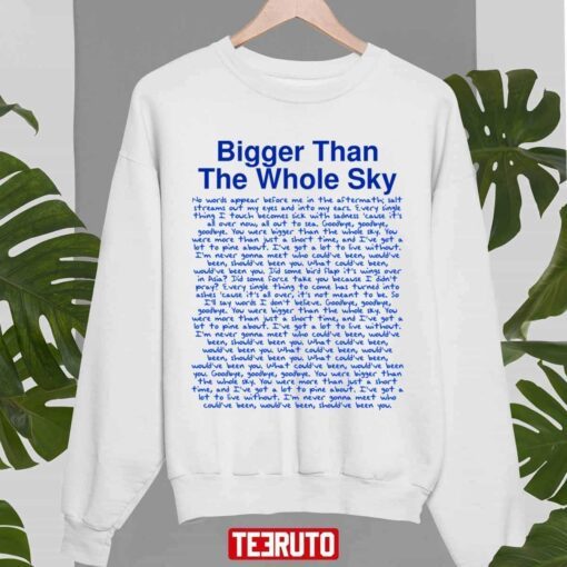 Ts Taylor Swft Midnights Bigger Than The Whole Sky Entire Song Tee Shirt