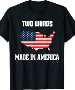 Two Words Made In America Biden Anti Joe US Flag Tee Shirt