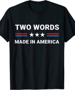 Two Words Made In America Biden Us Flag Tee Shirt