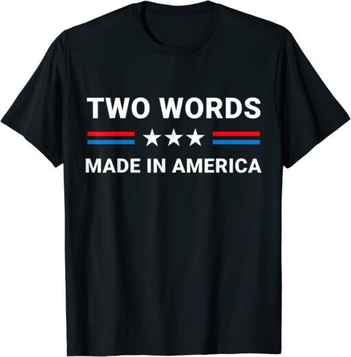 Two Words Made In America Biden Us Flag Tee Shirt