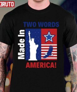 Two Words Made In America Political Quote Tee Shirt