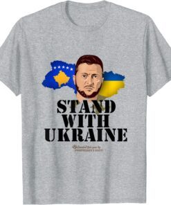 Ukraine Kosovo Zelensky Stand with Ukraine Tee Shirt