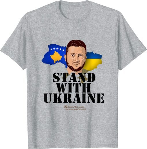 Ukraine Kosovo Zelensky Stand with Ukraine Tee Shirt