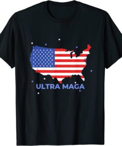 Ultra Maga Proud Anti Biden US Flag Tee Shirt