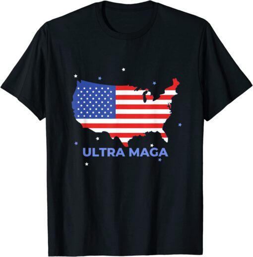 Ultra Maga Proud Anti Biden US Flag Tee Shirt