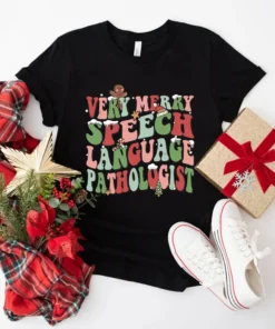 Very Merry Speech Language Pathologist Christmas Tee Shirt