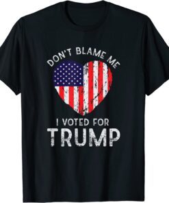 Vintage Don't Blame Me I Voted For Trump USA Flag Patriots Tee Shirt