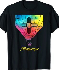 Vintage Rainbow Air Balloon Festive New Mexico Albuquerque Tee Shirt