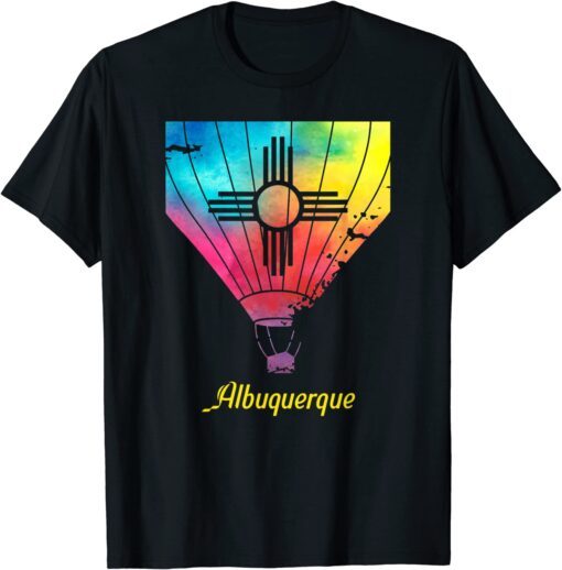 Vintage Rainbow Air Balloon Festive New Mexico Albuquerque Tee Shirt