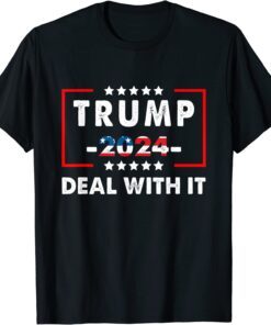 Vintage Trump 2024 Campaign US Flag Deal With It Trump Tee Shirt