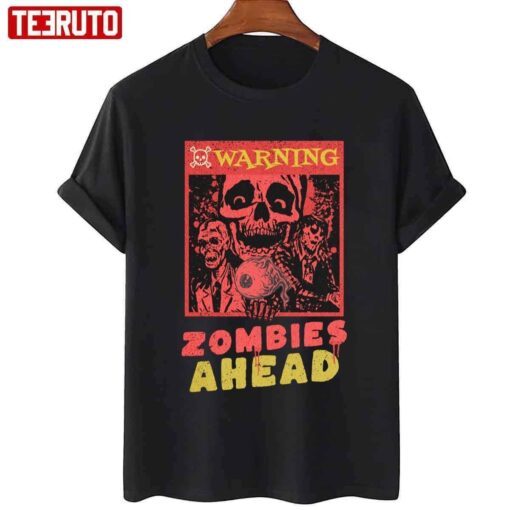 Warning Zombies Ahead Vintage Tee Shirt