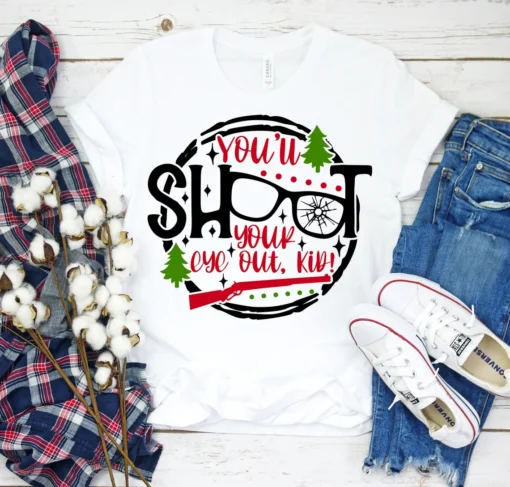 You'll Shoot Your Eye Out Kid Christmas Tee Shirt