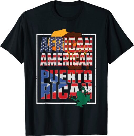 african american and puerto rican flag American puerto rican Tee Shirt