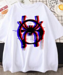 3d Neon Design Spiderverse Logo Spiderman Tee Shirt