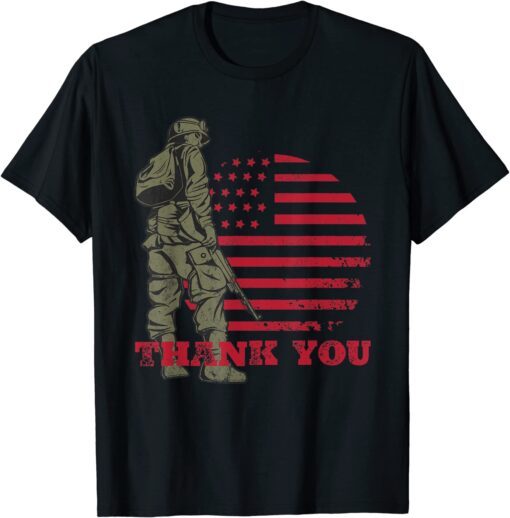 American Flag Thank you Veterans Proud Veteran T-Shirt