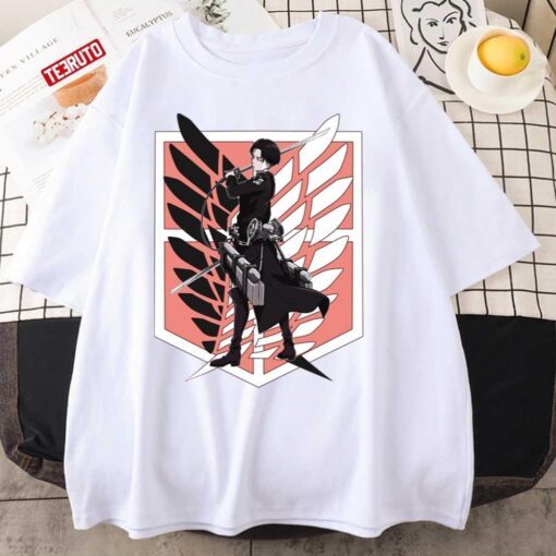 Animated Attack On Titan Character Levi Ackerman Tee Shirt