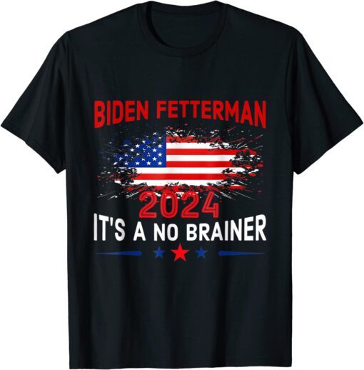 Biden Fetterman 2024 American Flag Tee Shirt